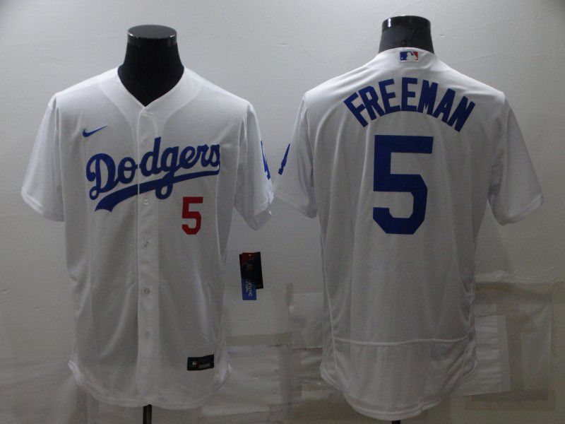 Men Los Angeles Dodgers 5 Freddie Freeman White Nike Elite 2022 MLB Jersey